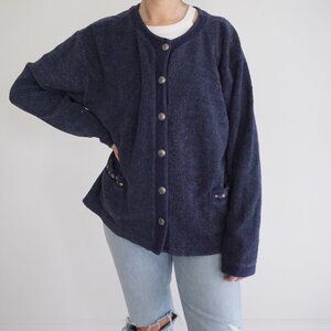 Vintage Northern Reflections Button-Up Fleece Cardigan Cozy Grandmacore L
